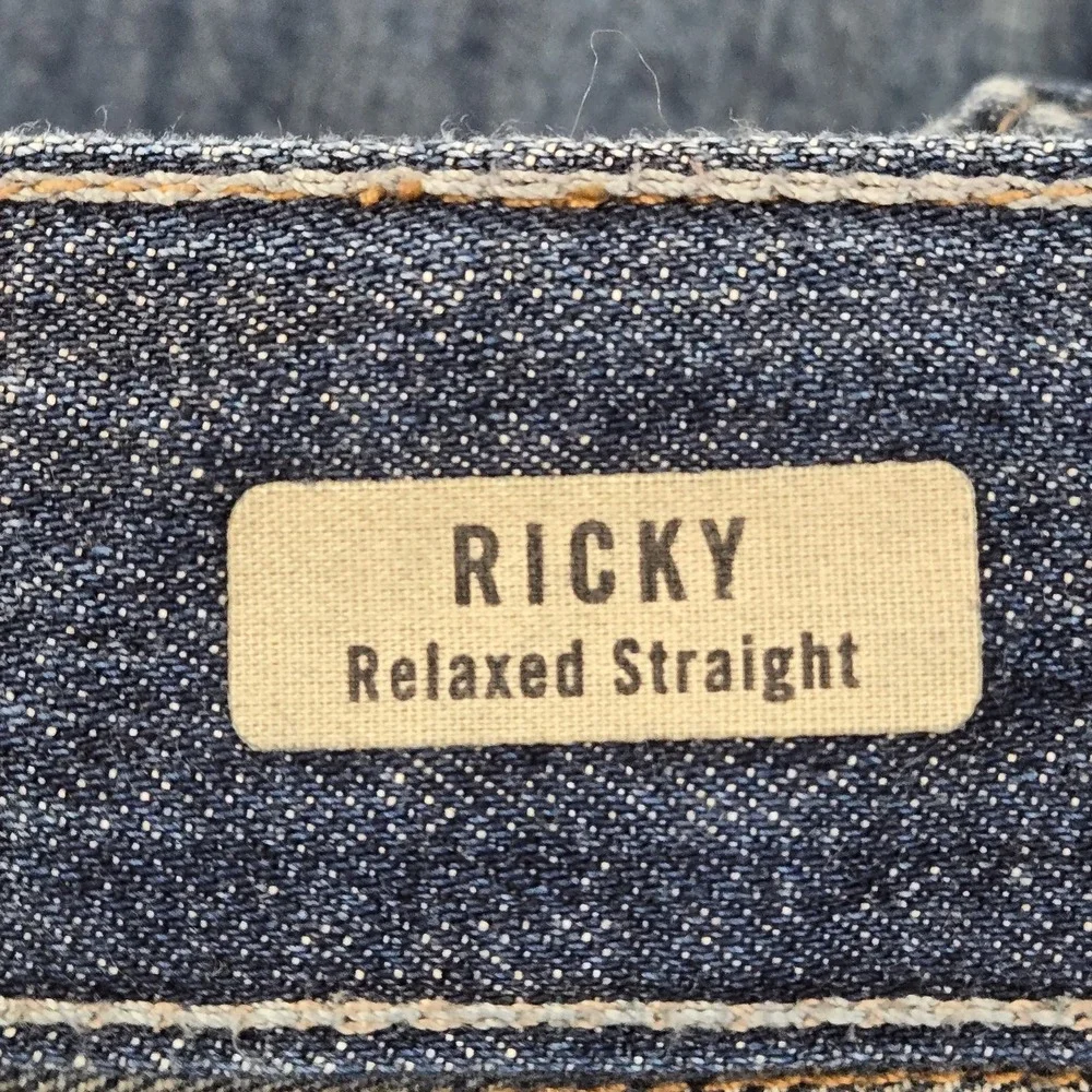 True Religion Men Jeans 38 Blue Denim Ricky Straight Button 32